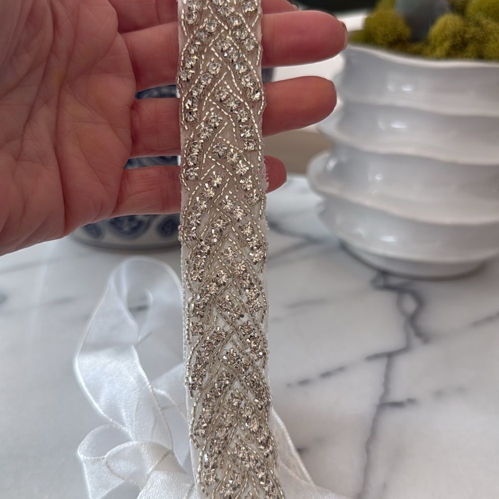 Nina Bridal Crystal Braid Sash - Picture 3 of 9